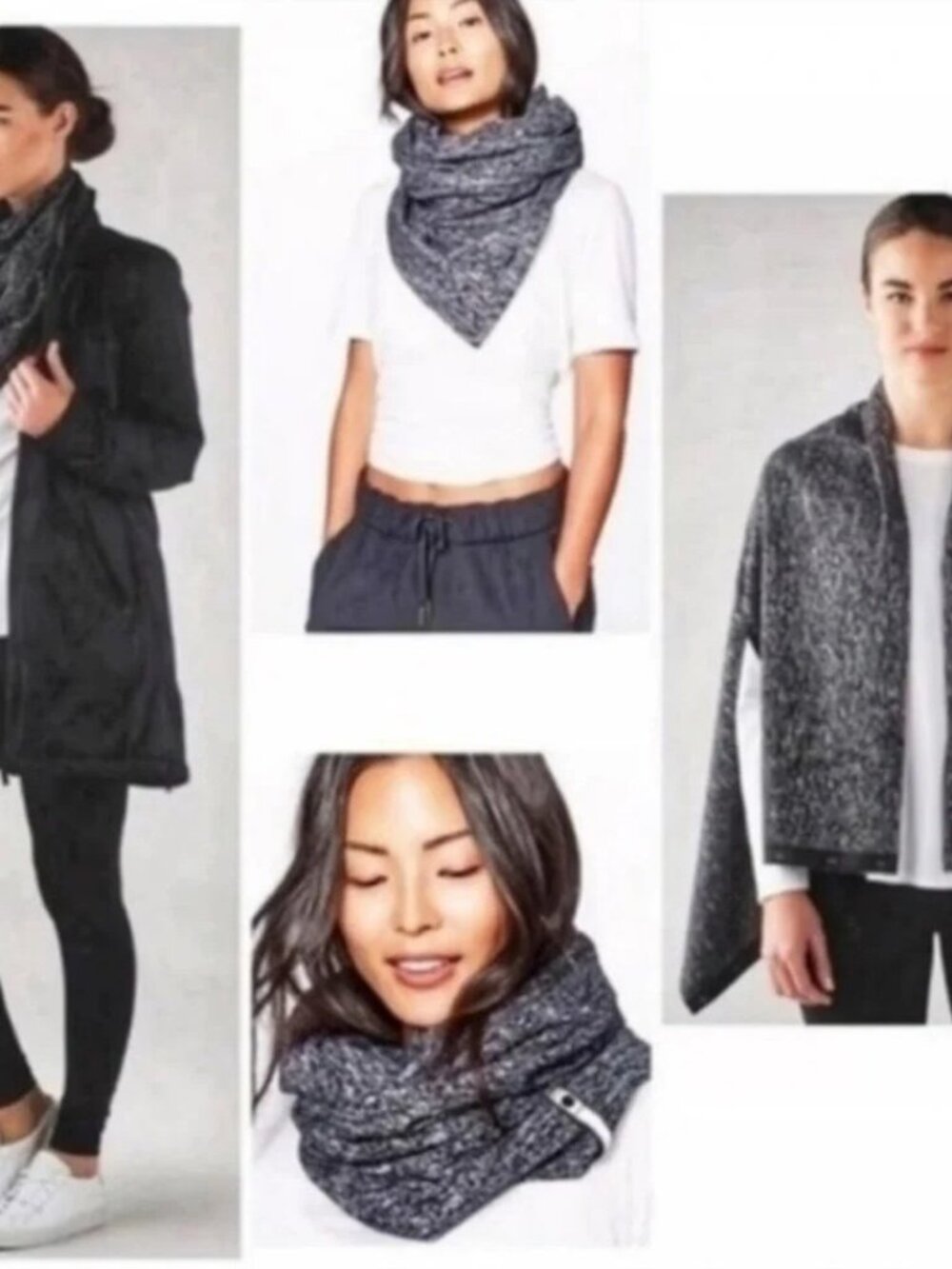 Lululemon Vinyasa Scarf Rulu Knit - Heathered Static Charcoal Gray - OS